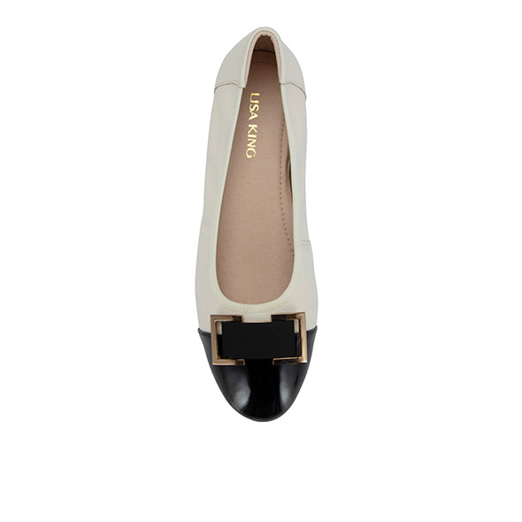 Black and Nude Buckle Pumps - Image 2
