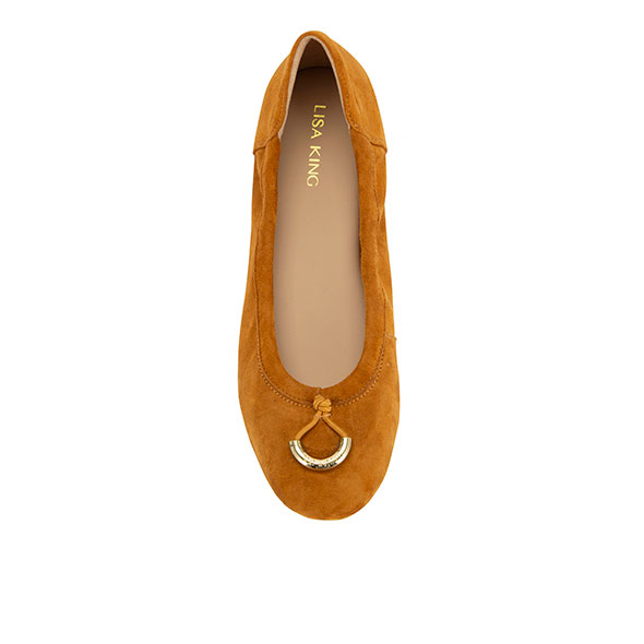 Tan Suede Ballerina's - Image 2