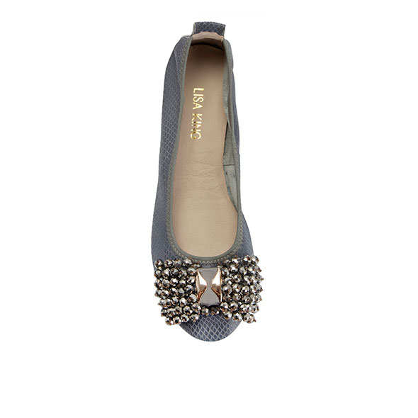 Denim Grey Embellished Pumps - Image 2